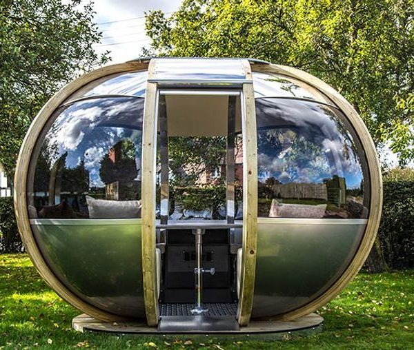 garden pods - photo of an oval garden pod in glass.