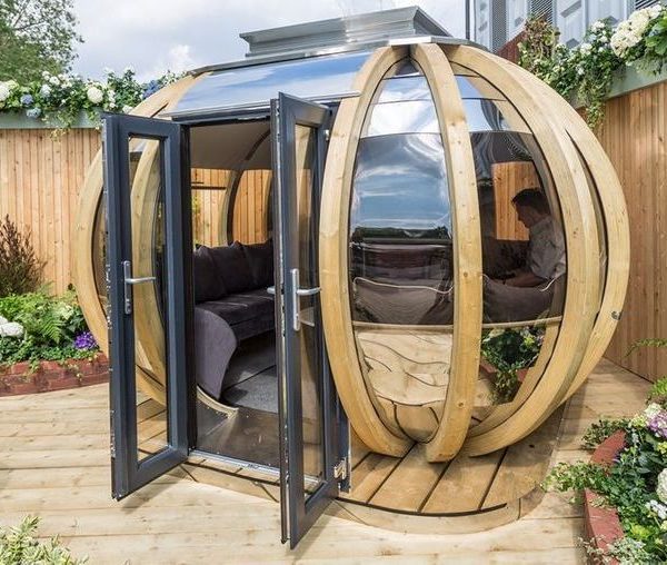 garden pods - photo of a garden pod with glass doors.